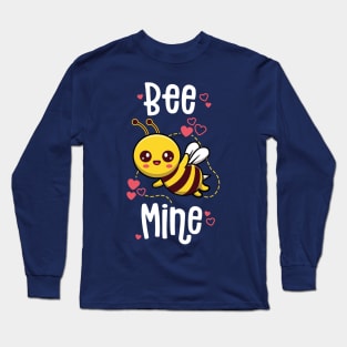 Bee Mine Valentines Day Pun Cute Bee Honey Beekeeper Long Sleeve T-Shirt